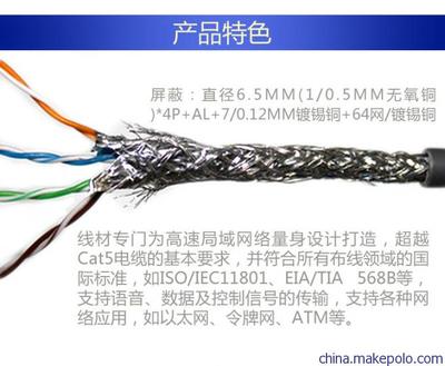 秋叶原QF-7703G SFTP超五类屏蔽网线 工程家装优选与批发采购指南